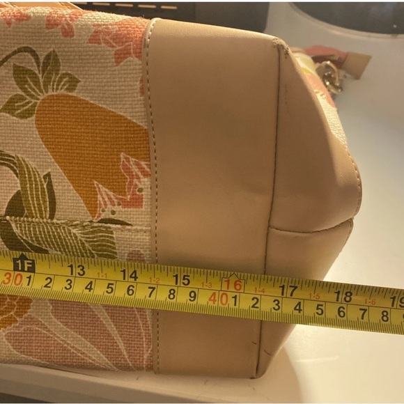 Spartina 449 Tech Tote Honey Horn Handbag Shoulder Strap Padded Vinyl Interior - Picture 15 of 15